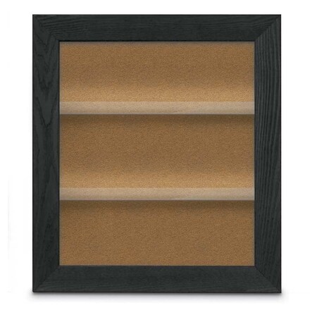 United Visual Products Outdoor Enclosed Combo Board, 42"x32", Black Frame/Blue & Pearl UVCB4232ODB-BLUE-PEARL